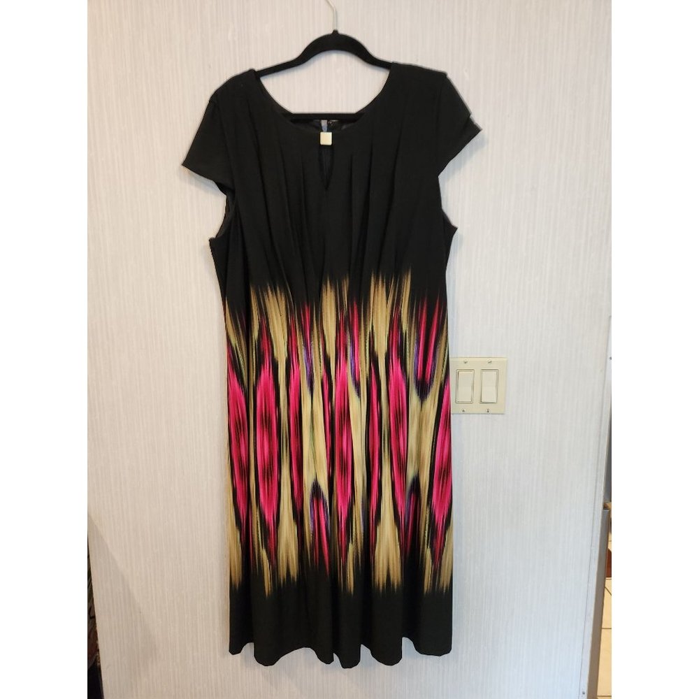 Tahari Black Dress with Pink and Gold Accents